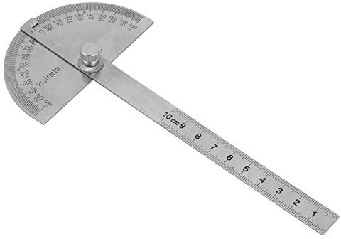 180-Grad-Drehwinkelmesser, Flexibel Einsetzbarer Winkelmesser aus Edelstahl für Bau-Winkelmesser, Bauwerkzeuge (Linealskala 100x Halbkreisdurchmesser 90mm)