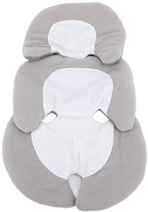 Babyschale-Einsatz, Hohles 3D-Universal-Autositz-Kopf-Körper-Stützkissen für Neugeborene, Umkehrbare und Verstellbare Baby-Kopfstütze für Kinderwagen, Schaukel (Grau weiß