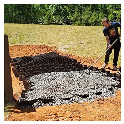 Base de cobertizo de jardín con rejilla de grava, estabilización del suelo para estacionamientos, entradas inclinadas, fuerte capacidad de carga, 2 x 5,5 m