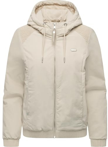 Ragwear Damen warme Übergangsjacke kurze Bomberjacke mit elastischen Bündchen und verstellbarer Kapuze Chinta Warm YOUMODO XS-3XL