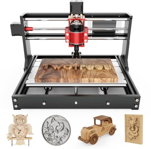 Twotrees TTC 3018 Pro CNC Fräsmaschine, 3-Achsen Ganzmetall Fräsmaschine | 300x180x40mm Arbeitsbereich Desktop Graviermaschine für Holz/Acryl/MDF/PCB, GRBL-Gesteuert, DIY Holzschnitzen, Fräsen