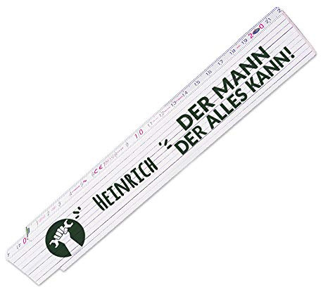 Zollstock mit Namen Heinrich und schönem Motiv - Der Mann der alles kann - für Männer | Metermaß | Glieder-Maßstab mit Namen bedruckt | Viele Namen zur Auswahl
