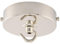 ElekTek Flache Deckenrosette Durchmesser 100 mm mit Haltebügel und Haken. Ideal für Deckenhängeleuchten und Kronleuchter. Metall- und Pulverbeschichtungen Nickel