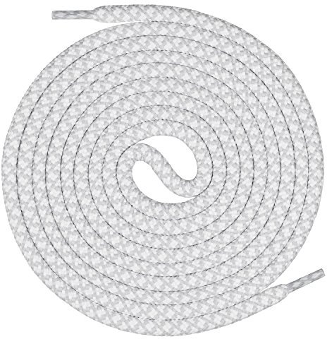 Mount Swiss runde Premium-Schnürsenkel für Arbeitsschuhe Wanderschuhe und Trekkingschuhe - 100% Polyester - extrem reißfest - ø 5 mm - Farbe Weiß-Hellgrau Länge 170cm