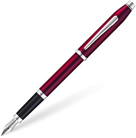 Cross Century II Translucent Plum Lacquer Fountain Pen with Rhodium-Plated Appointments and Stainless Steel Fine Nib