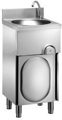 Lavamani inox comando a ginocchio pizzeria cm 40x40x85 RS7149