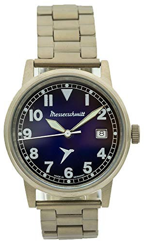 Messerschmitt Quarz ME 385-TIB Aristo Fliegeruhr Edelstahl Titanband – Made in Germany
