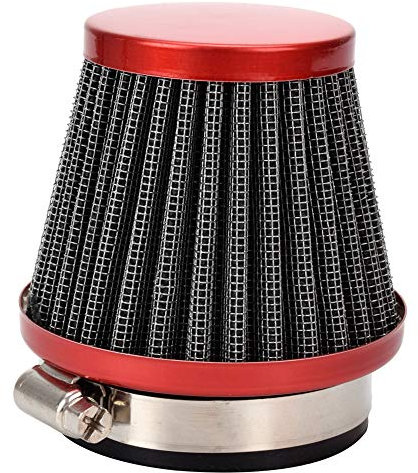 HIAORS Filtro di aspirazione dell'aria da 48 mm a 50 mm, compatibile con CB 250 DT250 DT250MX GS250 GS250T Ninja 250 300 Sport moto ATV scooter ciclomotore rosso