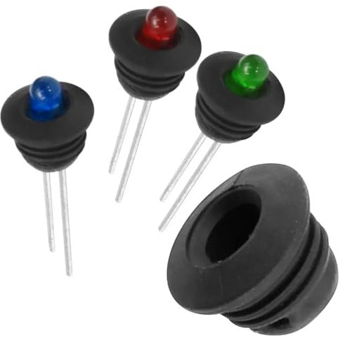 WITTKOWARE 100 Stück LED-Fassungen (Sockel) für 5mm Standard-LEDs, weiches Neopren Gummi-Material, EInbau-Ø 7,8-8mm, Außen-Ø 9mm, schwarz