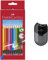 Faber-Castell Radierbare Buntstifte mit Gummitip, 12er Kartonetui + Doppelspitzdose