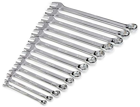 Steelman Pro 13-Piece SAE 6-Point Combination Wrench Set, 1/4, 5/16, 3/8, 7/16, 1/2, 9/16, 5/8, 11/16, 3/4, 13/16, 7/8, 15/16, and 1-inch Sizes, Full Polish Chrome