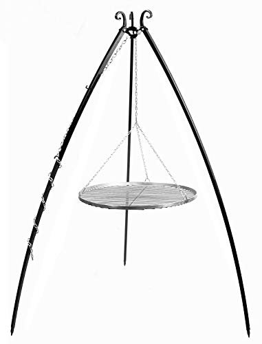 Schwenkgrill H 200 cm mit Grillrost Ø 60 cm aus Edelstahl Dreibein Grill Tripod Grillständer CookKing
