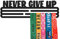 United Medals Never Give UP Sport Porta Medaglie Acciaio - Nero | 30 medaglie | Medal Hanger Display | Steel Medal Holder