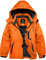 GEMYSE Jungen Winterjacke Outdoor Wasserdicht Winddicht Skijacke mit Kapuze und Fleece (Orange,152-158)