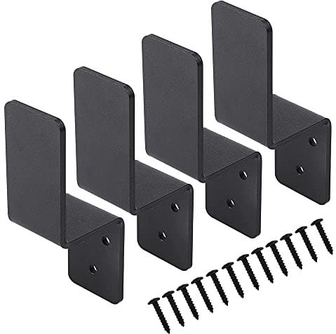 2 x 4-Tür-Schrankhalterungen (4 Stück) Drop Open Bar Halter Stahl Z-Halterung für 2 x 4 Holz als Sicherheitstürverstärkung, Türklemme, Werkzeugaufhänger für Ihr Zuhause, Scheune, Schuppen, Garage, Tor