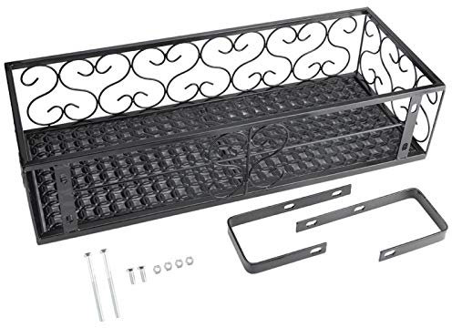 Soporte para plantas, Balcón de hierro Colgante Estante para flores Soporte para macetas Almacenamiento de plantas Baranda Decoración