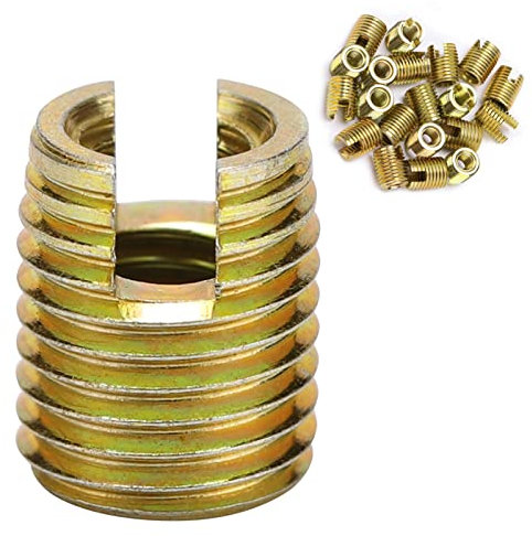 Selbstschneidende Einsätze aus Kohlenstoffstahl Gewindeeinsätze Zubehör M2 M3 M4 M5 M6 M8 M10 M12 Einsätze 20 Stück(Inner M6*1.0 Outer M10*1.5)), Verschluss