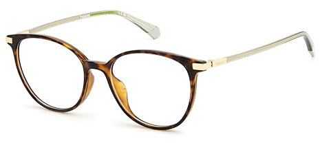 POLAROID Oval ECO POLYAMIDE Brillen in Havana für Damen, Brille mit Sehstärke, optional mit Sonnenbrillen tönung oder Blaulichtfilter (Modell 1057990865217)