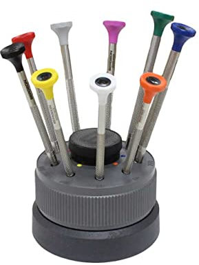 Bergeon 30081-s09 set di 9 cacciaviti ergonomico su base da 0.50 a 2.50 mm – hs30081-s09