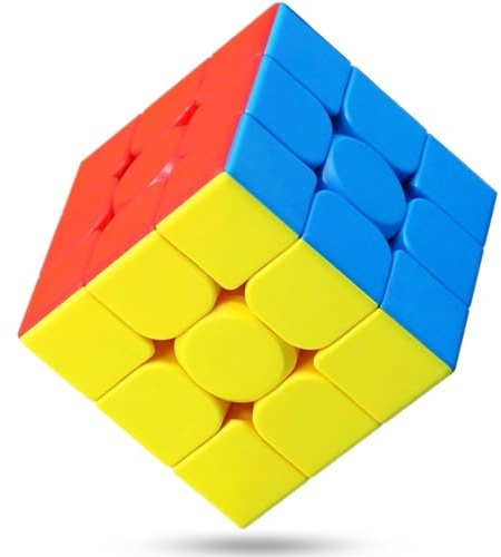 CFMOUR Speed Cube 3x3x3 - Moyu Meilong 3C, Stickerless Magic Cube 3x3, Fast Smooth Turning Vivid Colour 3D Puzzle Brain Toy Travel Games, Turns Quicker Than Original