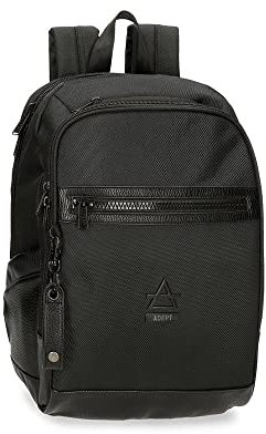 Adept Luke Rucksack für Laptop, anpassbar, 12 Zoll, Schwarz 25 x 36 x 10 cm, Polyester und PU, Schwarz , Anpassbarer Laptop-Rucksack