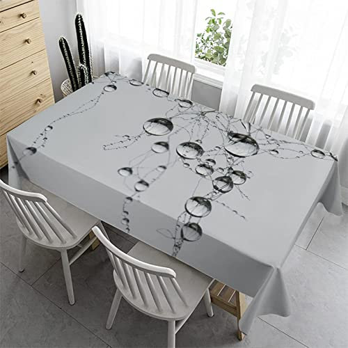 Syhi Qlty Tischdecke Klein 100x100 cm - Tischdecke Abwaschbar Outdoor Tischdecken Wetterfest Biertisch Tischdecke für Kindergeburtstag Garten Party Hochzeit - Wassertropfen Grau