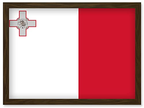 Artery8 Malta National Flag Patriotic Vexillology World Flags Country Region Poster Artwork Framed Wall Art Print A4