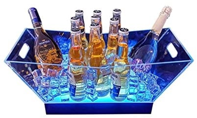 HOTRA LED Beleuchtetes Regal für Spirituosenflaschen Mehrfarbiges LED Bar Regal Kommerzielles Stangenregal für Champagner Bierfass