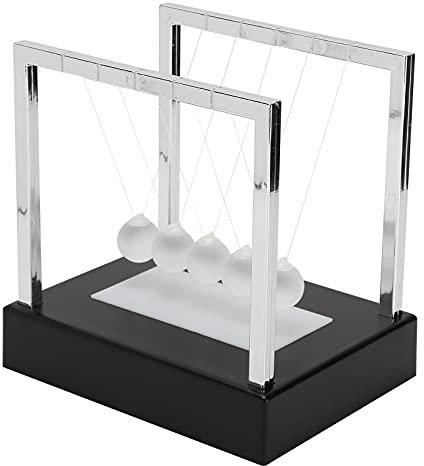 Newton Pendel Schaukel, helles Spielzeug, Physik, Wissenschaft, große Balance-Kugeln mit Kugel und Basis aus ABS-Glas, lindert Stress, 15 x 11,3 x 14,8 cm