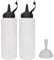 Tolenre 2 Stück 350 ml Squeeze Flasche und Faltbarer Silikon Trichter, Quetschflasche mit Kappe, Squeeze Condiment Flaschen aus Kunststoff für Zuhause, Küche, Restaurant, Hotel und Camping