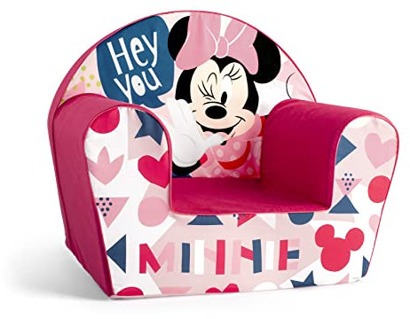 Lulabi Minnie Icon Sessel Bimbe, rosa, dekoriert, aus Baumwolle und Schaum, Maße 51 x 33 x 43 cm