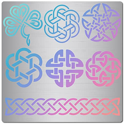 GORGECRAFT 16cm Keltisch Knoten Metall Schablone Wikinger Symbol Knoten Muster Vorlagen Wiederverwendbare Edelstahl Malschablonen Tagebuch Schilder Für Holzverbrennung Gravur Wandzeichnung Handwerk