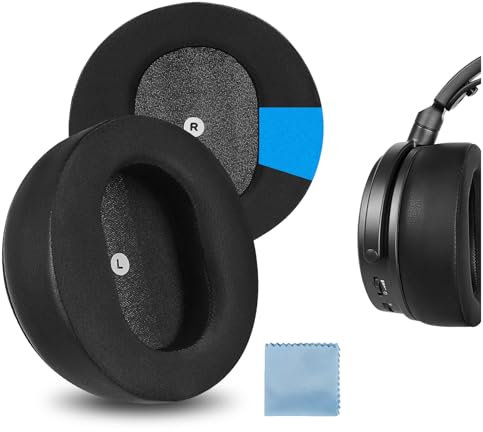 Geekria Sport Kühlgel Ersatz Ohrpolster für Audeze Maxwell Wireless Kopfhörer Ohrpolster, Headset Ohrpolster, Ohrmuscheln Abdeckung Reparaturteile (Eisseide/Schwarz), EJZ356-02