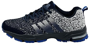 Ablovo® Herren Damen Sportschuhe Turnschuhe Laufschuhe Sneaker Hallenschuhe (Navy-Grau-Königsblau, EU Schuhgrößensystem, Erwachsene, Herren, Numerisch, M, 43)