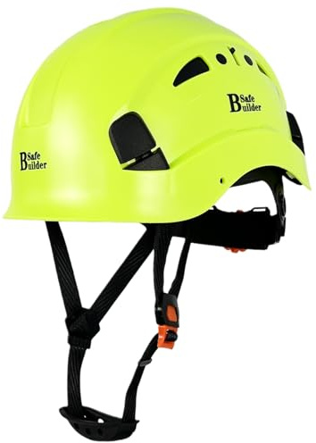 SAFEBUILDER Casco di sicurezza industriale con visiera integrata, in ABS, con visiera, ventilazione regolabile, omologato OSHA, protezione per la testa, ANSI/ISEA Z89.1 (solo elmetto rigido)