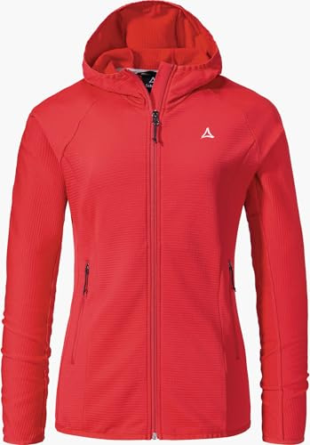 Schöffel Damen Fleece Hoody Style Cascata WMS, Fleecejacke mit Kapuze aus 2-Wege-Stretch, wärmende Outdoorjacke mit 2 Außentaschen, rosehip, 42