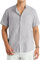 Enlision Mens Linen Shirts Short Sleeve Grandad Collar Shirt for Men Summer Casual Collarless Henley Top Cotton Buttoned for Beach Holiday Light Grey XL