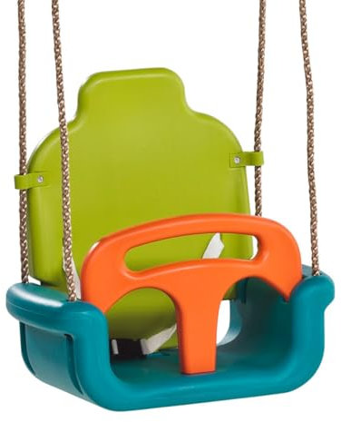 Kangui Balançoire bébé évolutive 3 en 1en Plastique Vert Citron/Turquoise/Orange