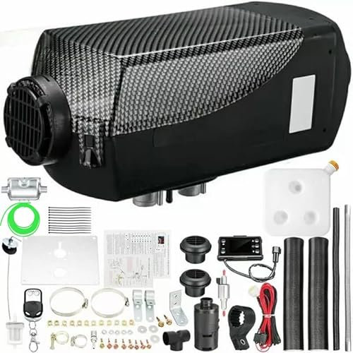 PRIJESSE 12V 5KW Standheizung Diesel, 5000W Standheizung, Diesel Lufterhitzer, Luft Dieselheizung, LCD Schalter u. Fernbedienung Schwarzfür Auto RV Boot KFZ PKW Wohnmobil Schwarz