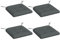 Outsunny Lot de 4 Coussins de Chaise de Jardin capitonné Coussin Chaise extérieur Coussins d'assise Rembourrage 4 cm Tissu Polyester dim. 43L x 41l cm Gris foncé