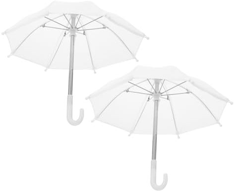 MOLUCKFU Kleiner Regenschirm Puppendekoration Filigranes Miniatur Regenschirmmodell Aus Kunststoff Weiß Für Puppenhaus Dekor Und Miniaturspielzeug