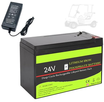 HJGHY Batteria LiFePO4 24V 100Ah 200Ah 300Ah Batteria Ricaricabile al Litio Ferro fosfato a Ciclo Profondo BMS Integrato per Batteria di accumulo di energia Solare per Golf Cart,24v,300Ah