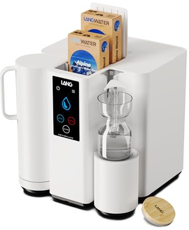LANGWATER Osmoseanlage Trinkwasser mit Mineralisierung für die Arbeitsplatte TheWell – Wasserfilter Trinkwasser mit Zugabe von Precise Minerals – Starterkit 3-stufigem(TheWell+Minerals+GlassJAr)