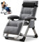 Ryuhic Sonnenliege Liegestuhl Klappbar, 200KG Belastbar Zero Gravity Chair mit Kissen Unterstützung Getränkehalter, Extra Breit Verstellbare Gartenliege für Patio-Garten-Strand-Pool