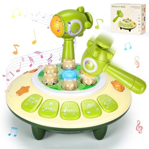 BuzzoXerex Martillo Golpea Topo, Mini Juego Arcade Electrónico, Juguete Montessori Interactivo de Golpear para Niños de 2 a 6 Años
