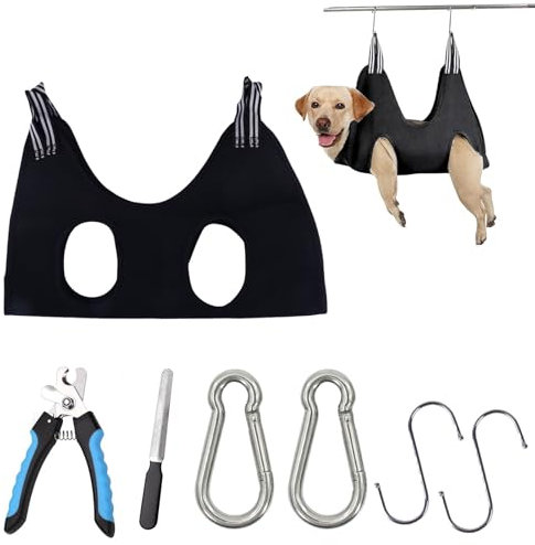Blingoo Dog Grooming Hammock and Clippers - 75 X 51cm Dog Nail Cutting Claw Care and Cat Ears Care for Washing and Bathing in Small/Medium Size