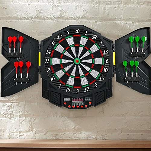 OHMG Jeu de Fléchettes Électronique avec Écran LED,12 Fléchettes, 27Jeux et 216 Variantes,pour Jusqu'à 16 Joueurs,Cible de Fléchettes,Jeu de fléchette,Fléchettes Pointe Molle,Jeux de flechette