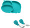 VICASKY Plato De Dividido Para Bebé Set De Vajilla Infantil Con Cucharas y Tenedor Entrenamiento Para Comidas Diseño Divertido En Con Animales