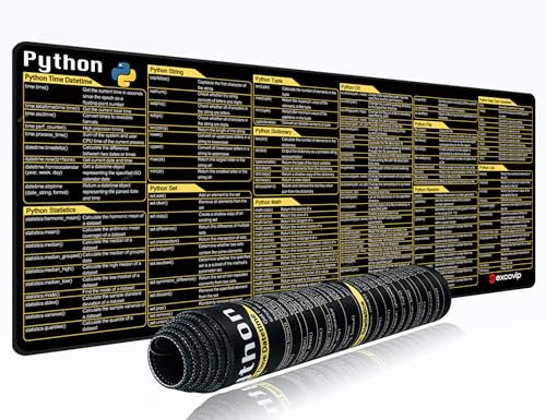 excovip Python Shortcuts Unterlage Mauspad,80 * 30CM XL-Spickzettel-Gaming-Mauspad,Python Spickzettel Schreibtischunterlage für Software-Ingenieure