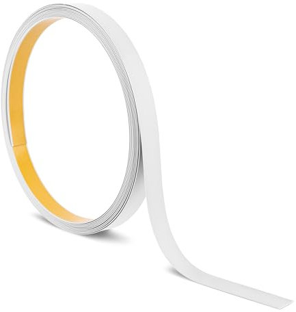 Quest Flachstange Flachleiste Kunststoff Selbstklebend – Länge: 10m – Zierleisten, PVC-Profil für Bau & Dekoration (Weiß, 10m x 20mm)